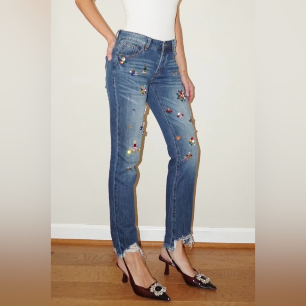 William Rast Embellished Blue Jeans